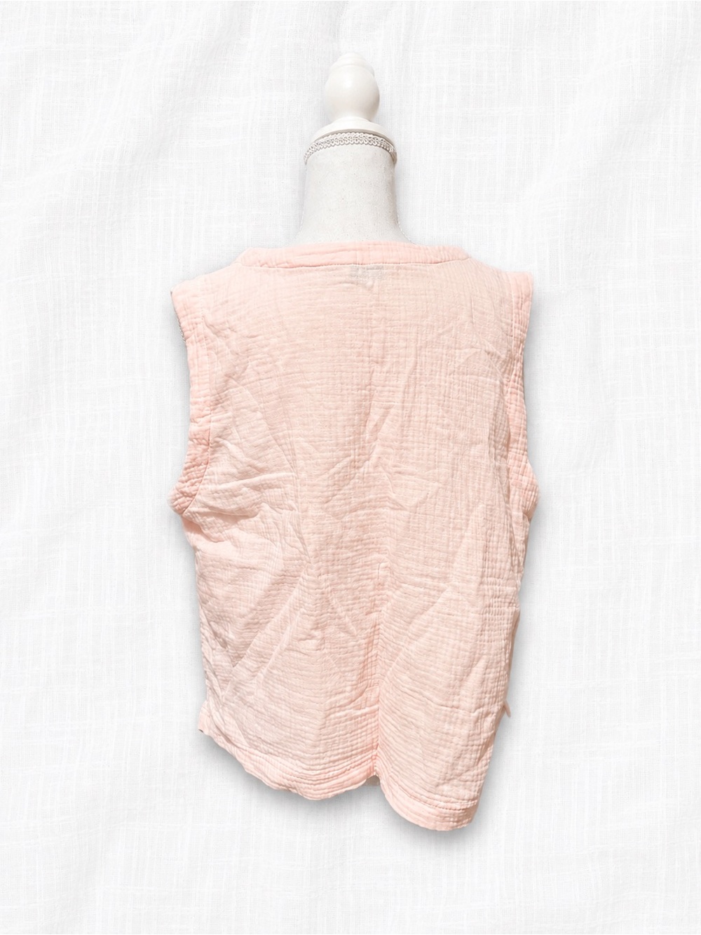 Denver Hayes Peach Crinkle V-Neck Tank - Picture 3 of 5